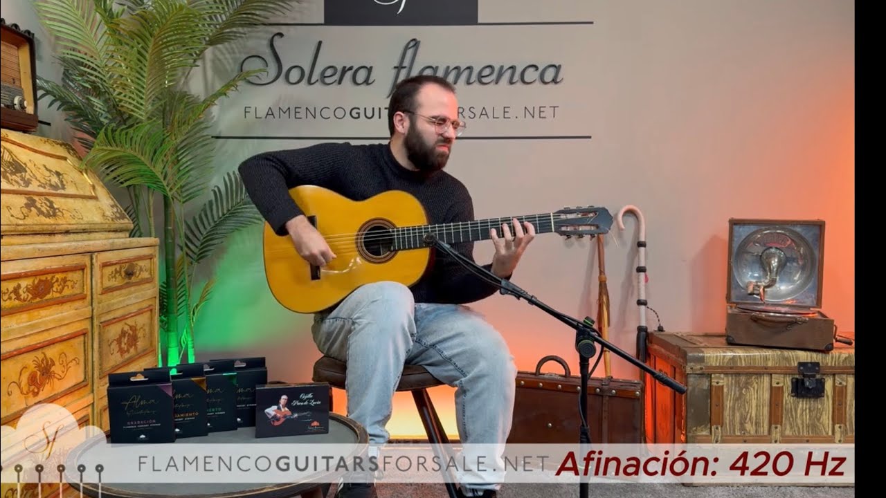 Santos Hernández 1923 flamenco guitar for sale played by Toni Abellán (420 hz)