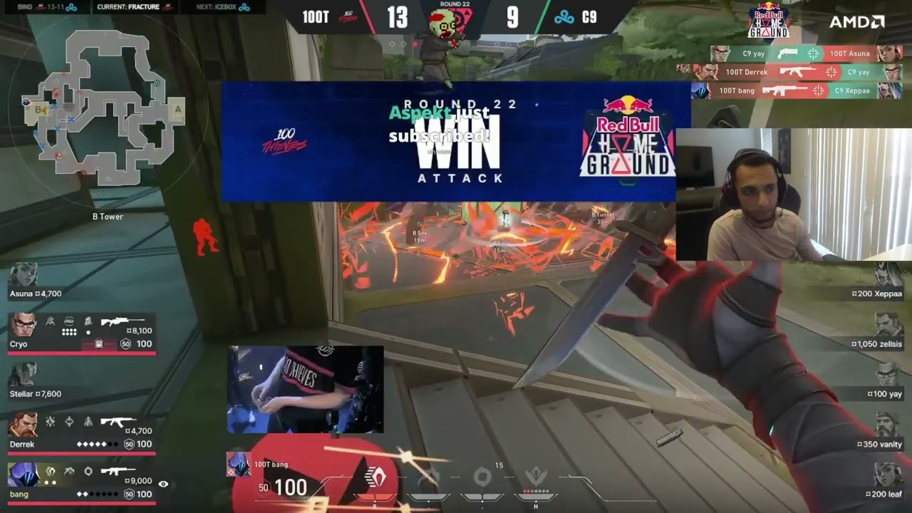 FNS reacts to 100T winning over C9 in Map 2! *Red Bull Home Grounds*