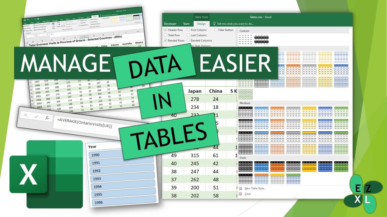 Manage Data in Excel Effectively by Using Tables
