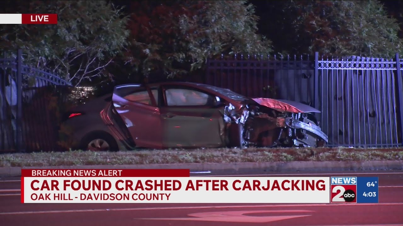Carjacked vehicle crashes in Oak Hill