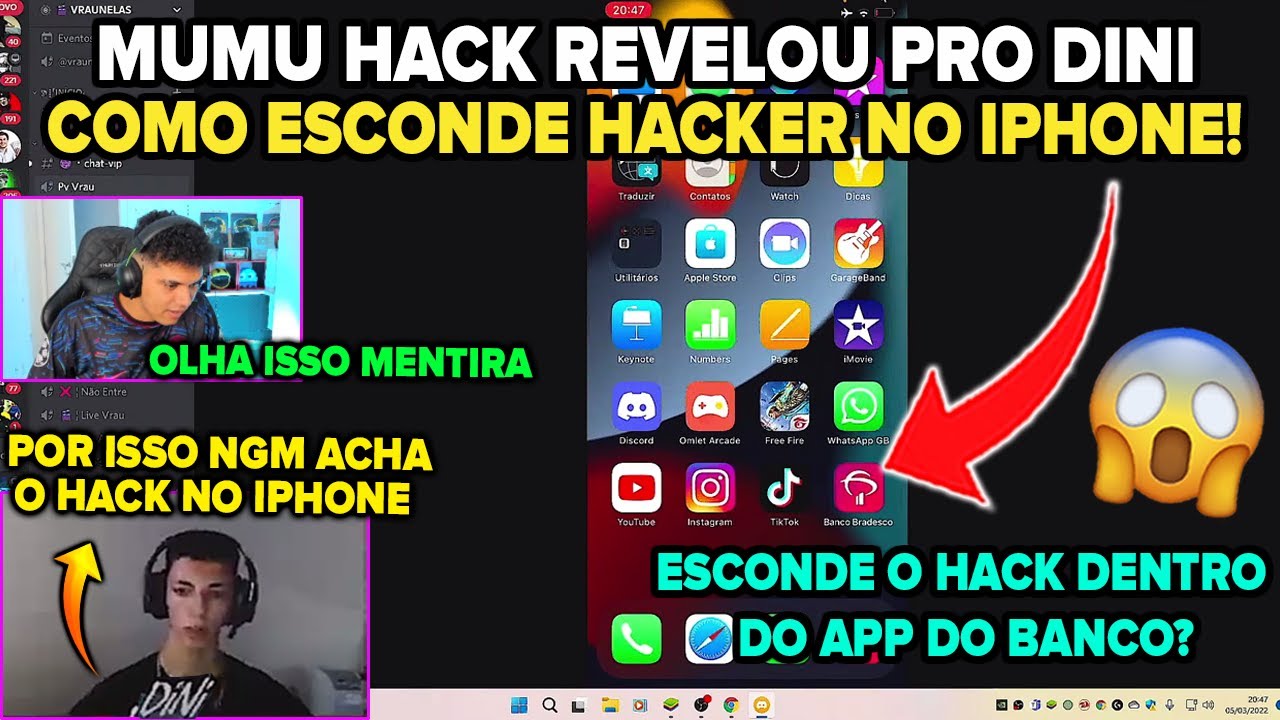 MUMU FF REVELA PRO DINI FF COMO ESCONDE O HACK NO IPHONE E NINGUÉM ACREDITA AO VER!