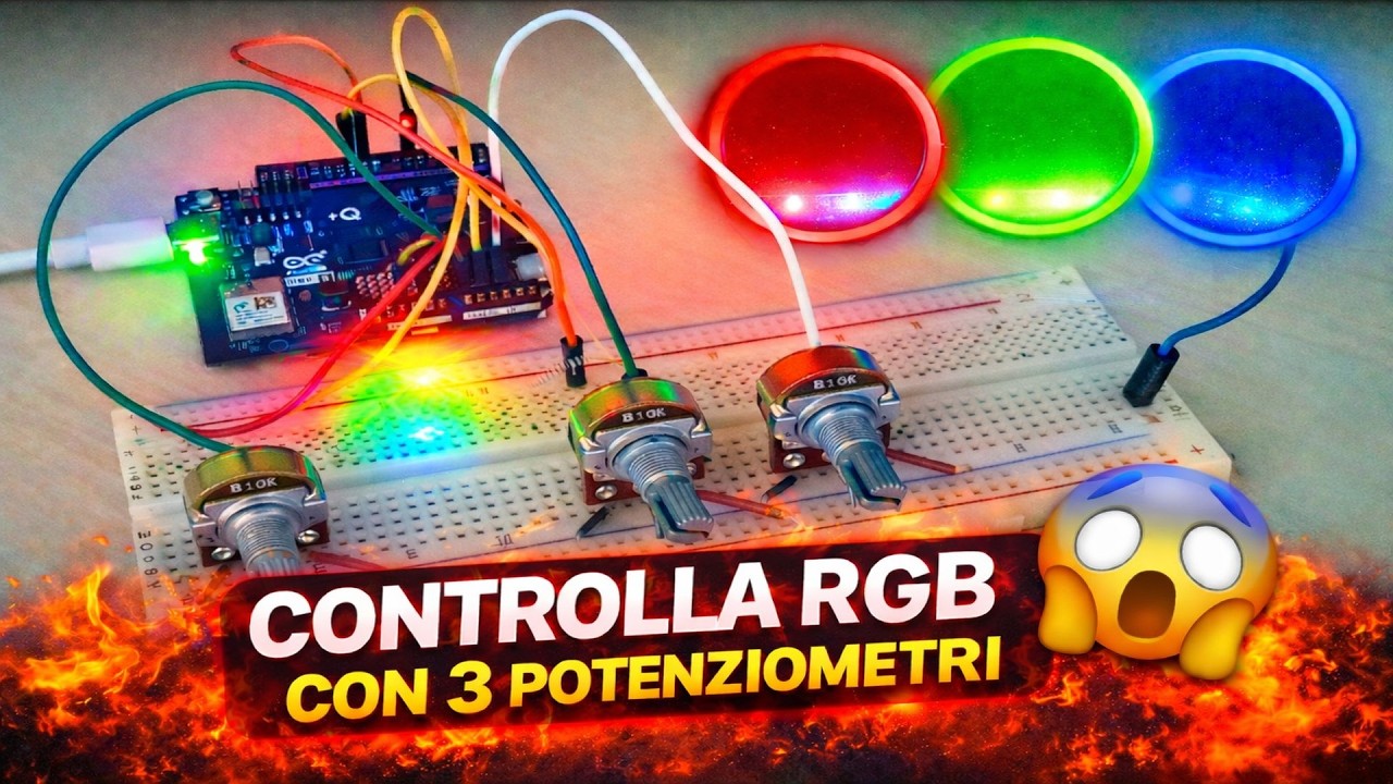 Creo INFINITI colori con Arduino UNO Q! (3 potenziometri + LED RGB)