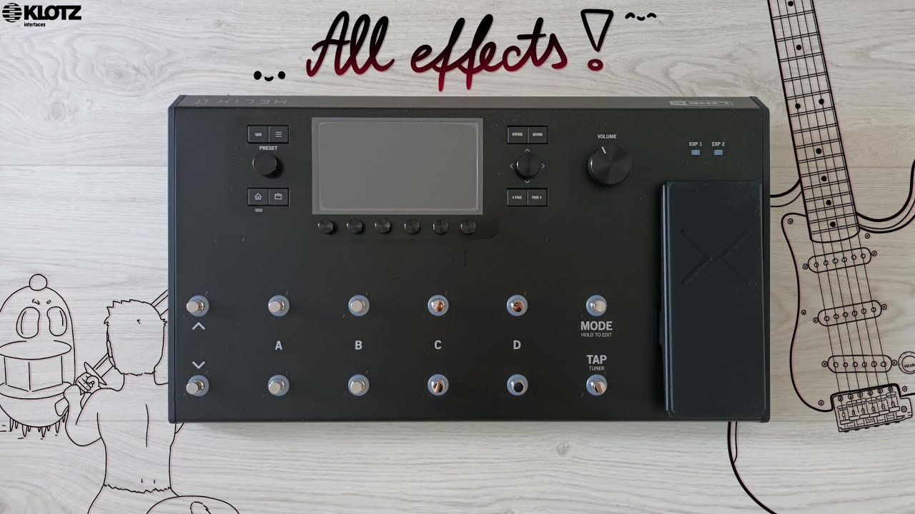Line 6 Helix ALL EFFECTS | Stadium floor pedalboard? | Delays, Reverbs, Modulations ++ 50's Strat!