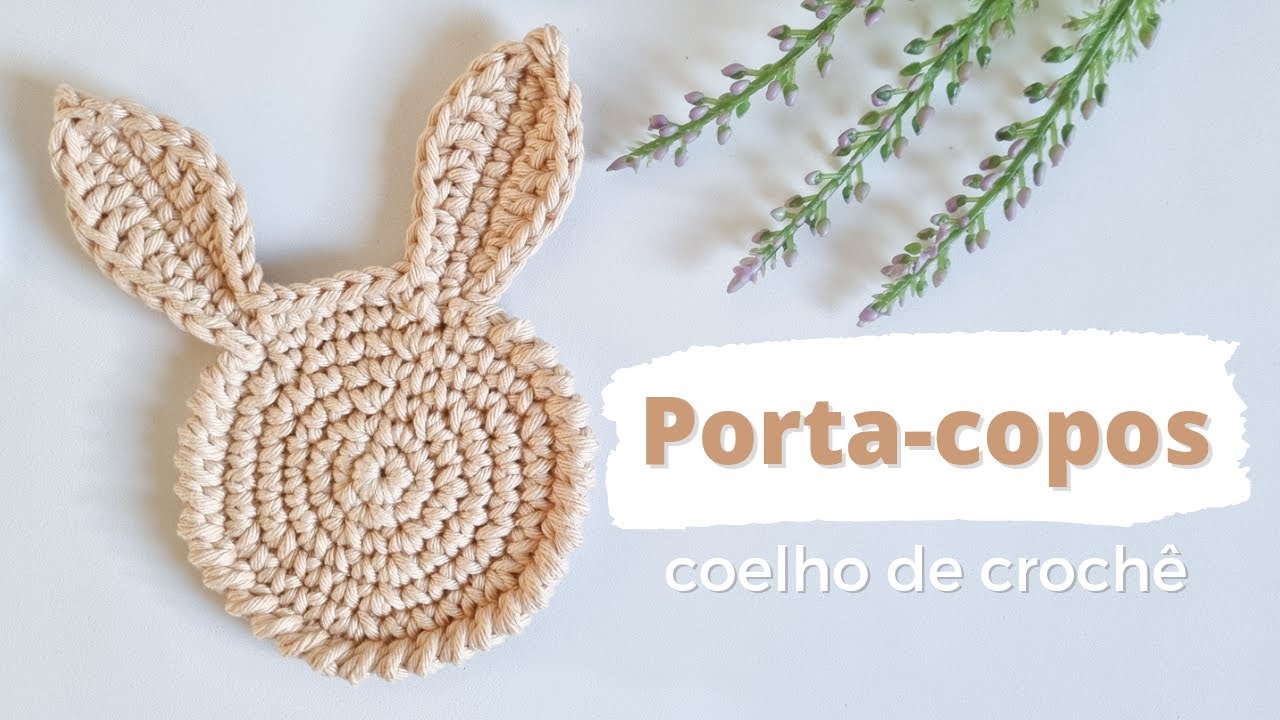 Porta-copo Coelho em crochê - Passo a Passo para iniciantes