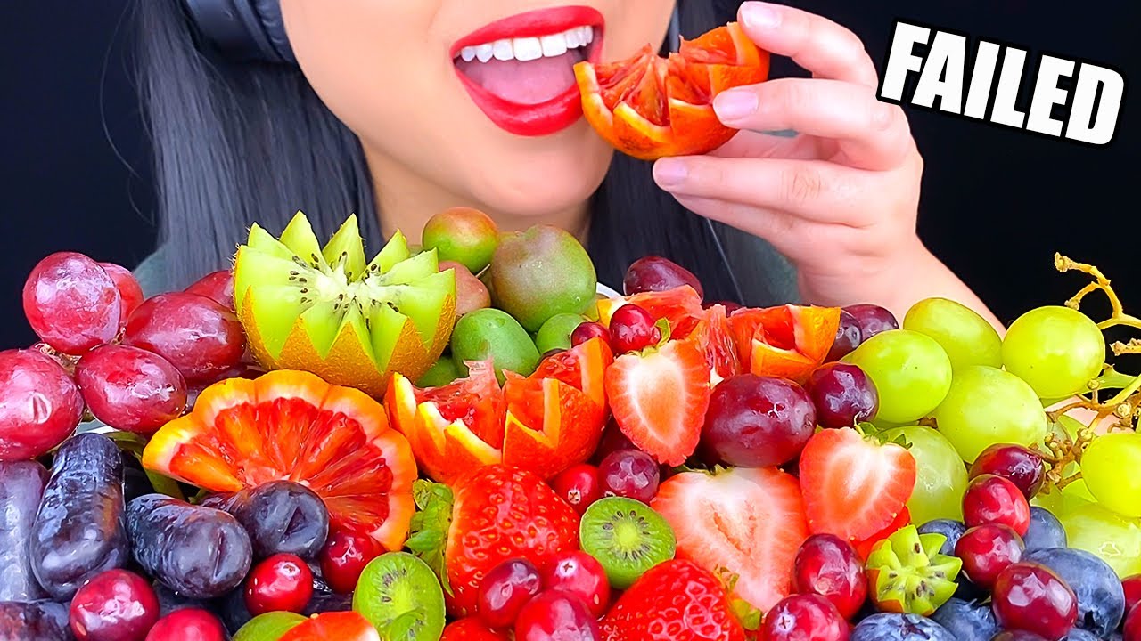 FAILED ASMR COLORFUL FRUIT PLATTER | MUKBANG | ASMR Phan
