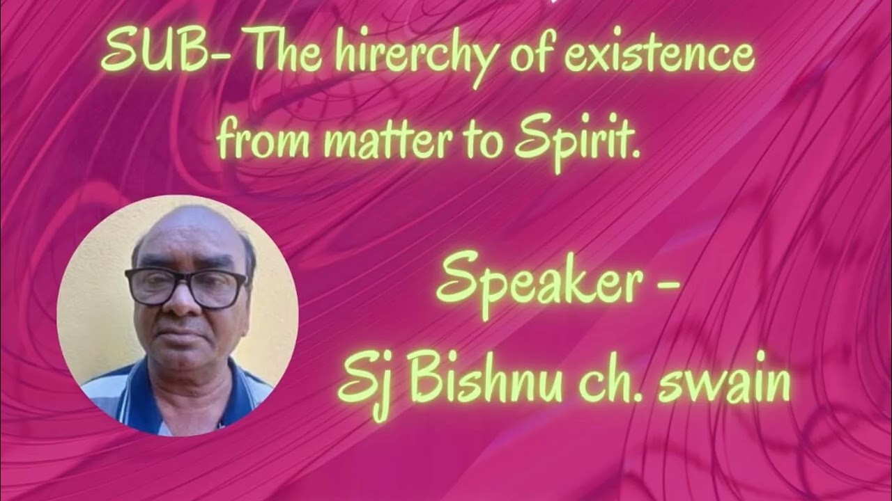 𝗧𝗵𝗲 H𝗶𝗿𝗲𝗿𝗰𝗵𝘆 O𝗳 E𝘅𝗶𝘀𝘁𝗮𝗻𝗰𝗲 F𝗿𝗼𝗺 M𝗮𝘁𝘁𝗲𝗿 T𝗼 S𝗽𝗶𝗿𝗶𝘁 I 𝗦𝗷. 𝗕𝗶𝘀𝗵𝗻𝘂 𝗖𝗵𝗮𝗿𝗮𝗻 𝗦𝘄𝗮𝗶𝗻.