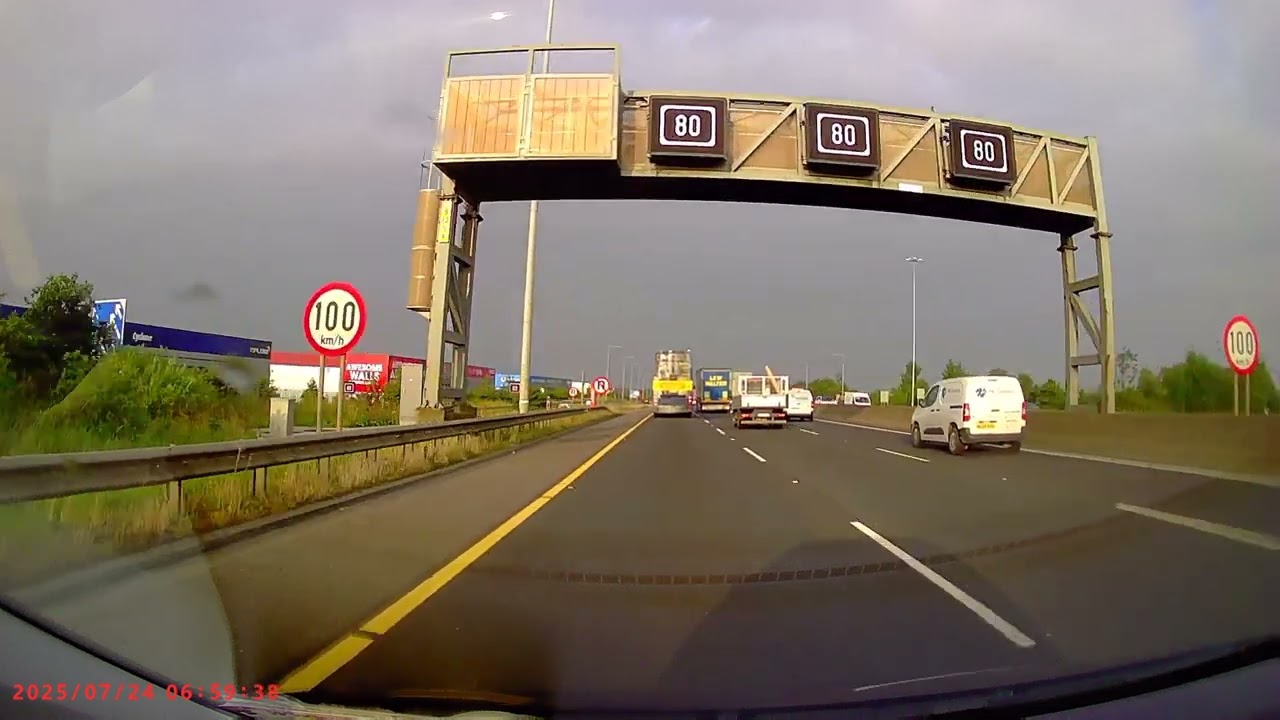 Morning rush hour at Dublin's M50 motorway 
