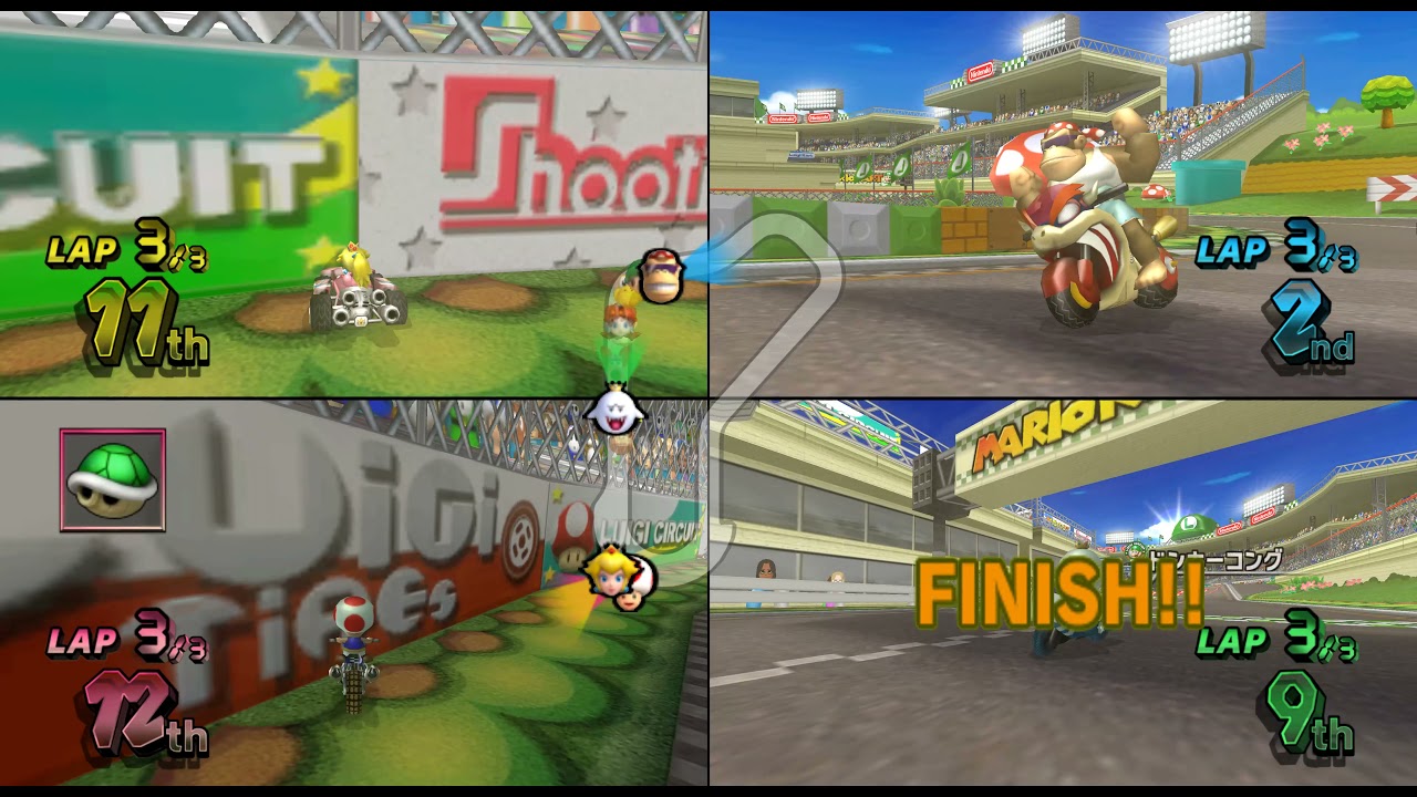 マリオカート Wii 4人でレースをしてみた