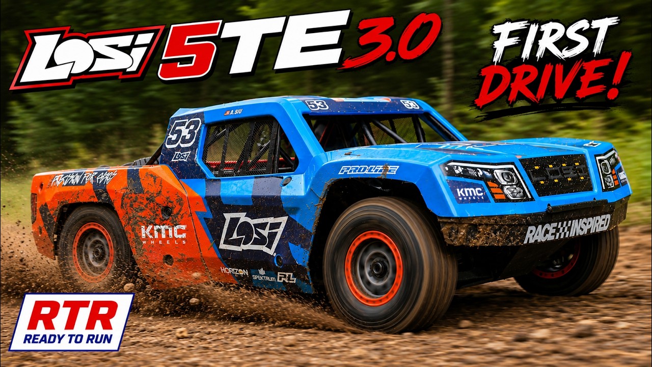 Полный газ и боковое скольжение!! LOSI 5IVE-T E 3.0 12S POWER!