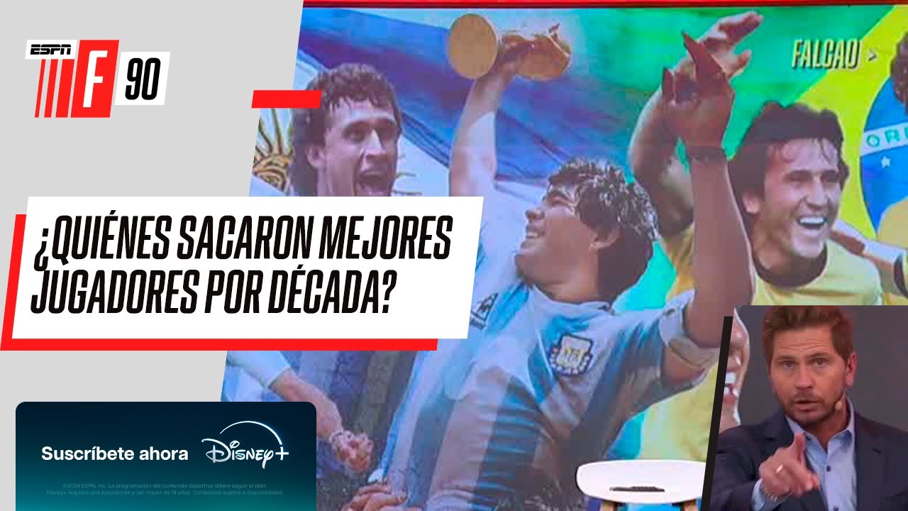 ¿QUÉ SELECCIÓN SACÓ MEJORES JUGADORES EN CADA DÉCADA? Argentina, Brasil y un GRAN DEBATE en ESPN F90