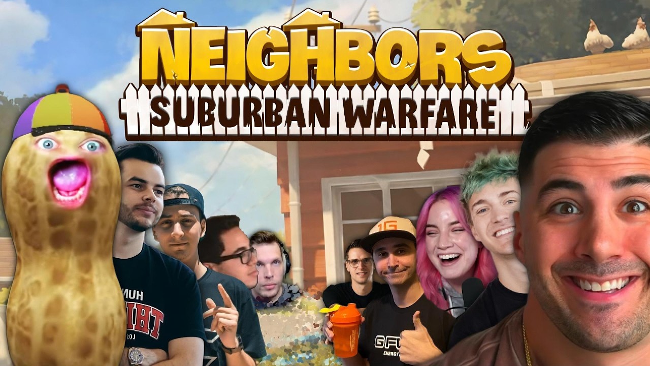 TheBurntPeanut Plays Neighbors Suburban Warfare! | with some of the biggest names in the game!