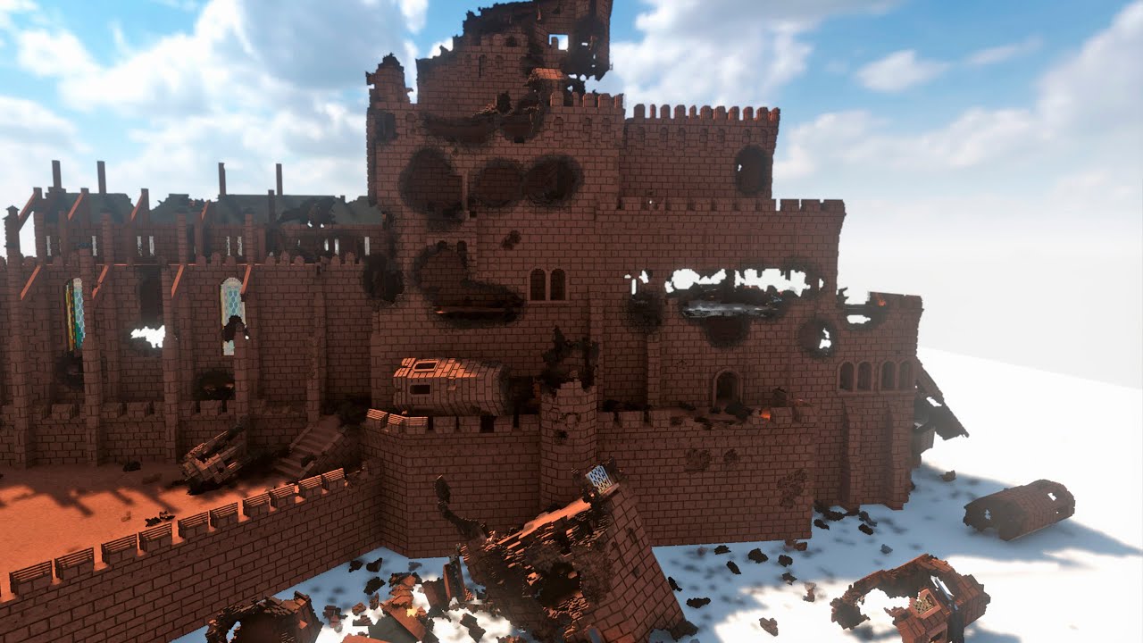 Mega Teardown Destroying the castle with Thor's hammer