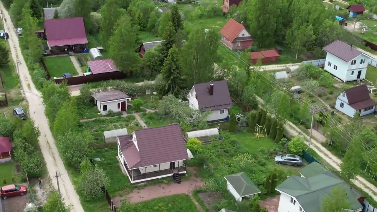 Дом в СНТ Красницы рядом с Вырицей. Вид с высоты птичьего полета