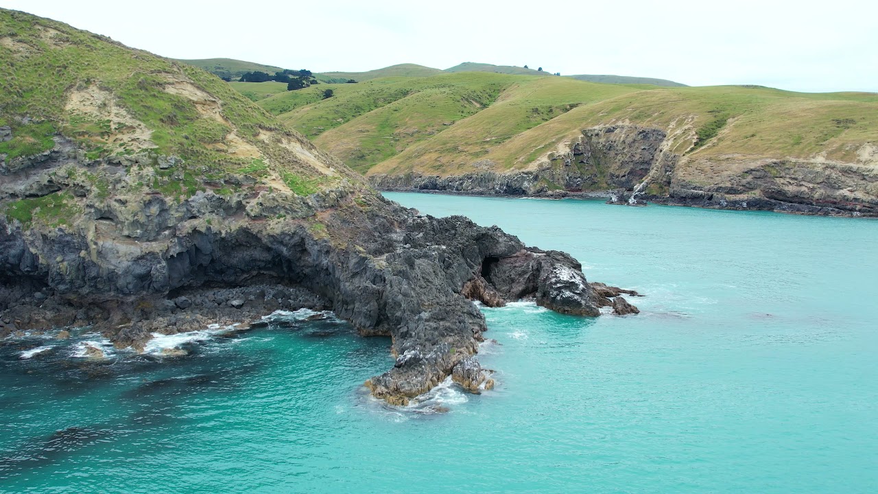 4K UHD - Aerial Drone - Banks Peninsula - Volcanic History on Display - Canterbury - South Island