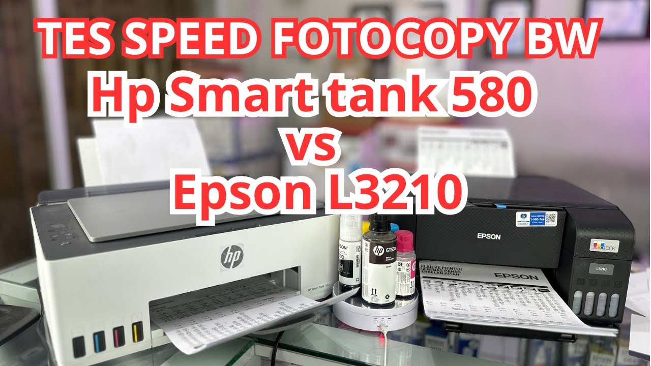 SPEED TEST HP SMART TANK 580 vs EPSON L3210