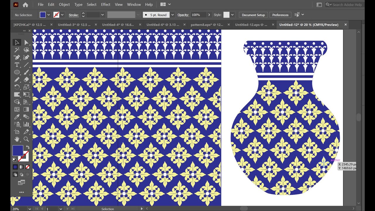 สอน Illustrator ลายผ้าไทย ออกแบบลวดลายผ้า กราฟฟิก บรรจุภัณฑ์