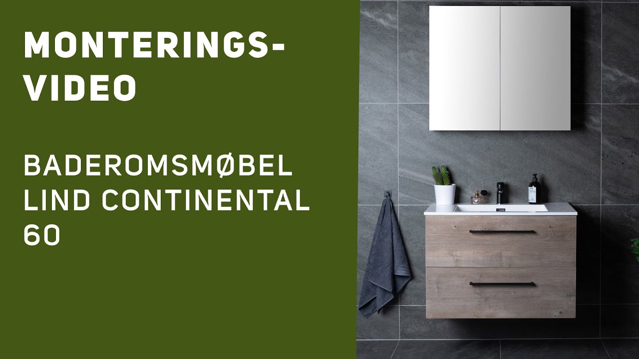 Monteringsveiledning | Lind Continental 60 m/enkel servant baderomsm&oslash;bel
