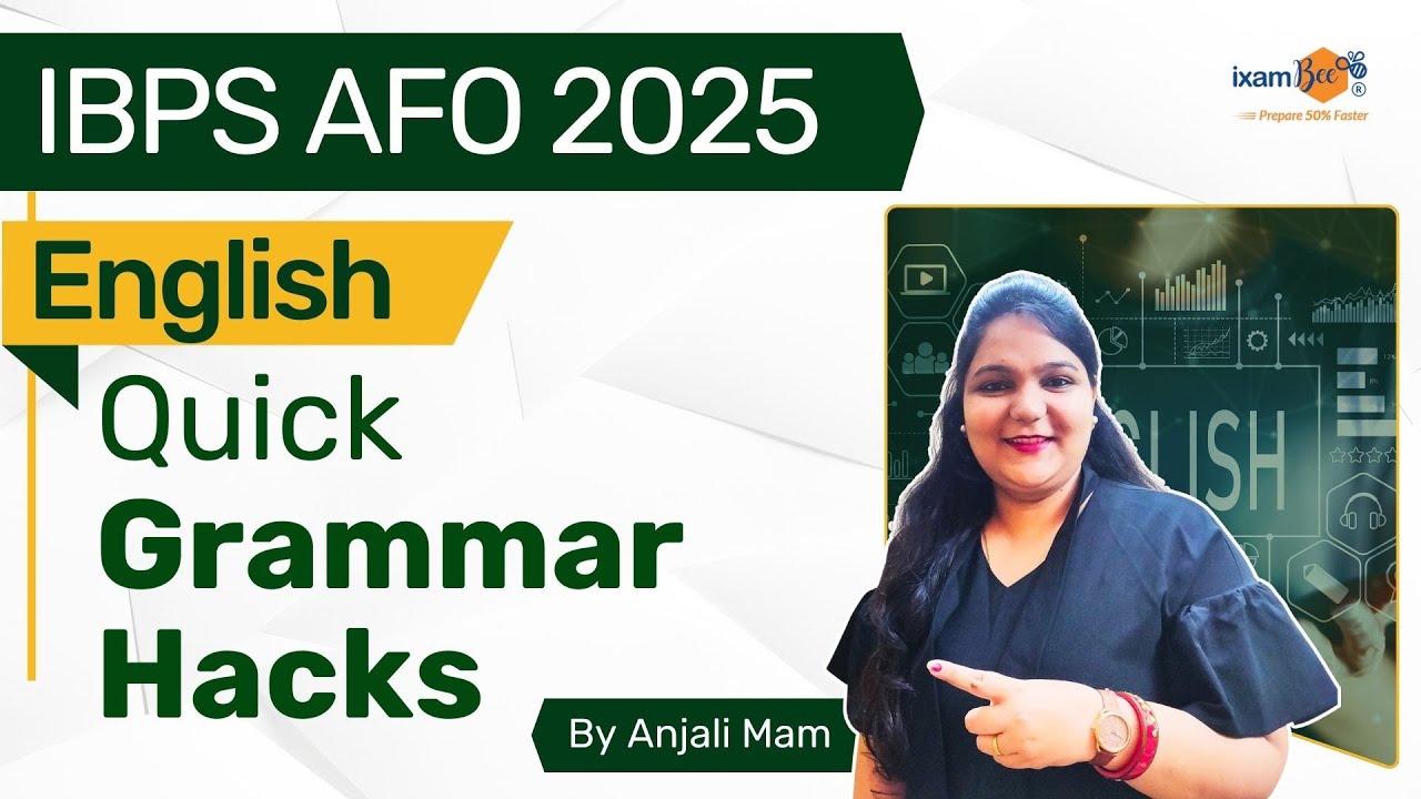 IBPS AFO 2025 || Quick grammar Hacks - English || By Anjali Mam