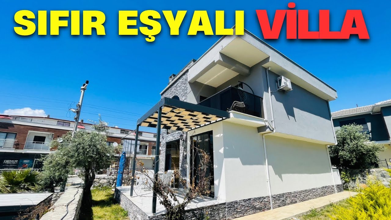‼️Fiyat Düştü‼️ 10.900.000 Tl Didim Akbük’te Full Eşyalı Şömineli Geniş Baçeli Villa Takasa Açık