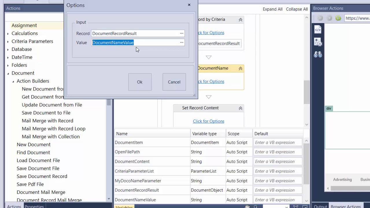 Action Builder Update Document from File