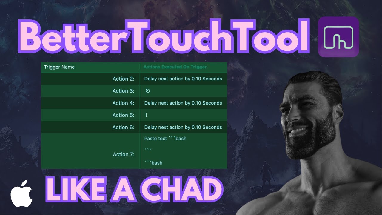Advanced BetterTouchTools shortcuts that execute a set of actions like scripts
