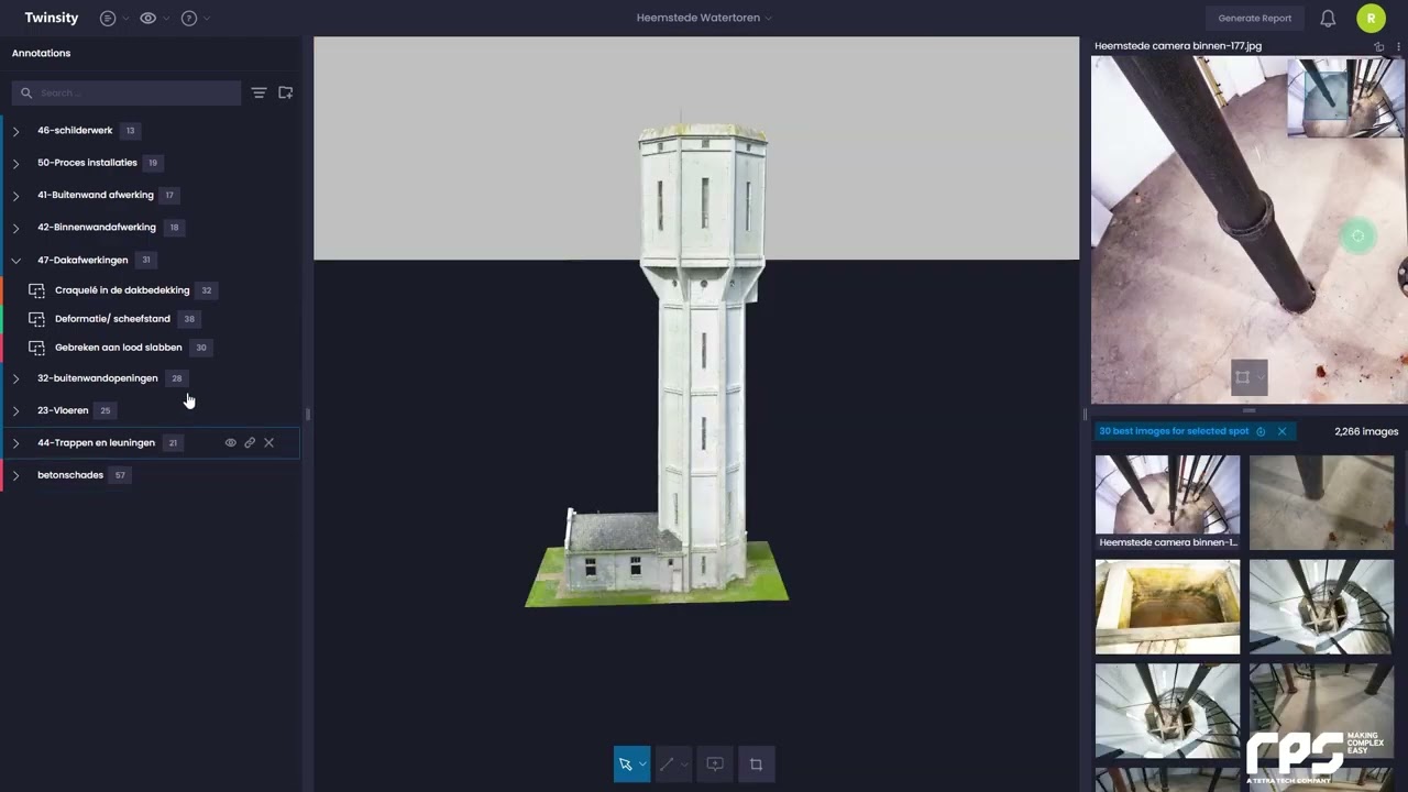 Digitaal inspecteren van de oude watertoren in Heemstede