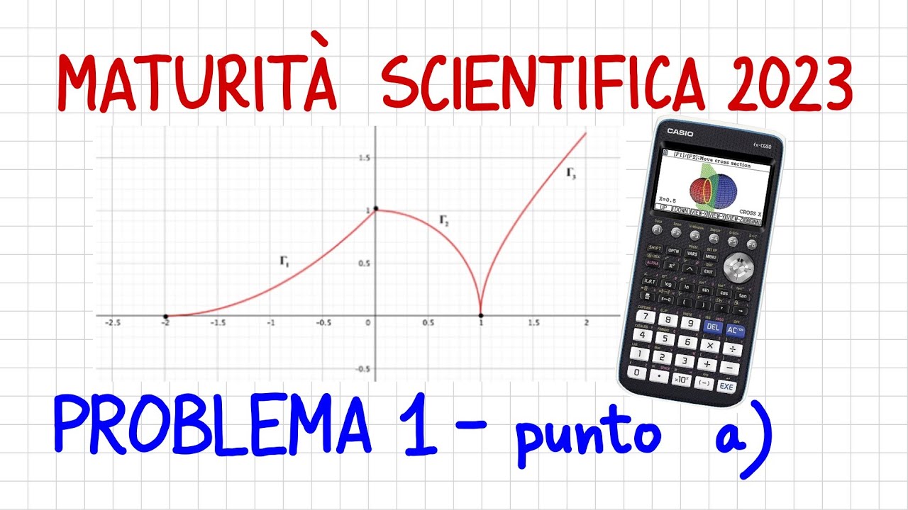 MATURITÀ SCIENTIFICA 2023 - Problema 1 punto a) con calc. grafica CASIO fx-CG50 _ MV10 _ CG665