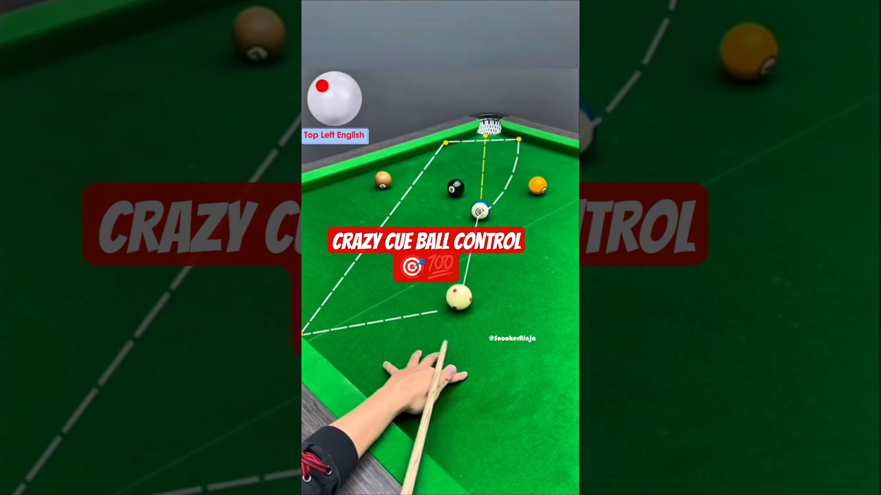 Cue Ball Control with High Left Spin #8ballpool #pool #billiards #snooker #trickshots #shorts #viral