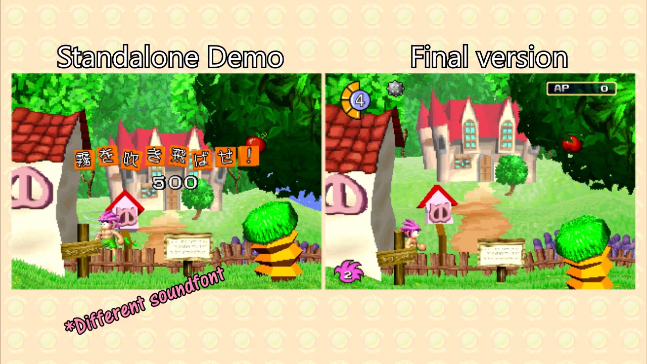 Tomba! Japanese demo differences