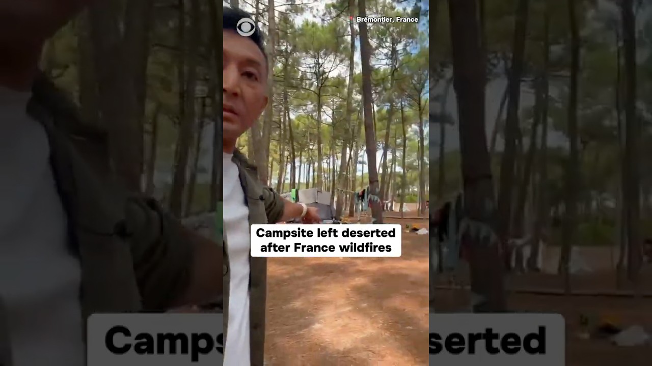 Campsite left deserted after France wildfires #shorts