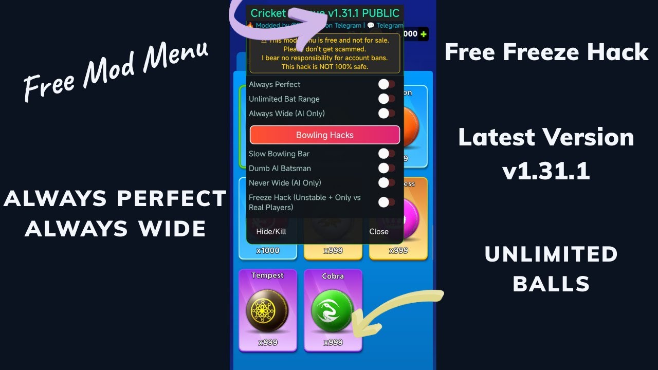 Cricket League Unlimited Gems 😱 | Mod Menu FREE | Latest v1.31.1
