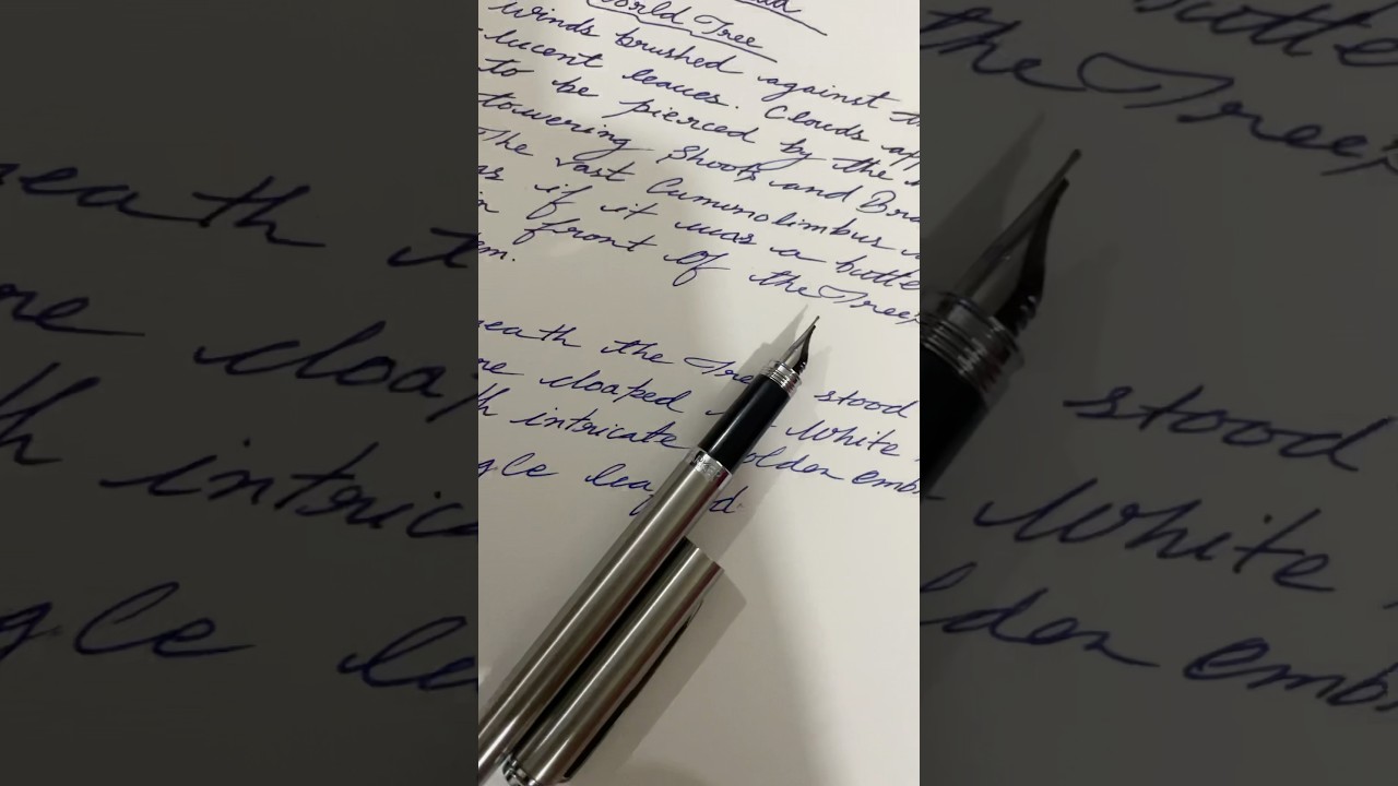 Cursive Writing. Fountain Pen. Parker.