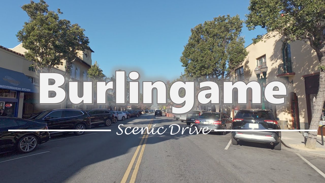 Driving in Downtown Burlingame, California - 4K