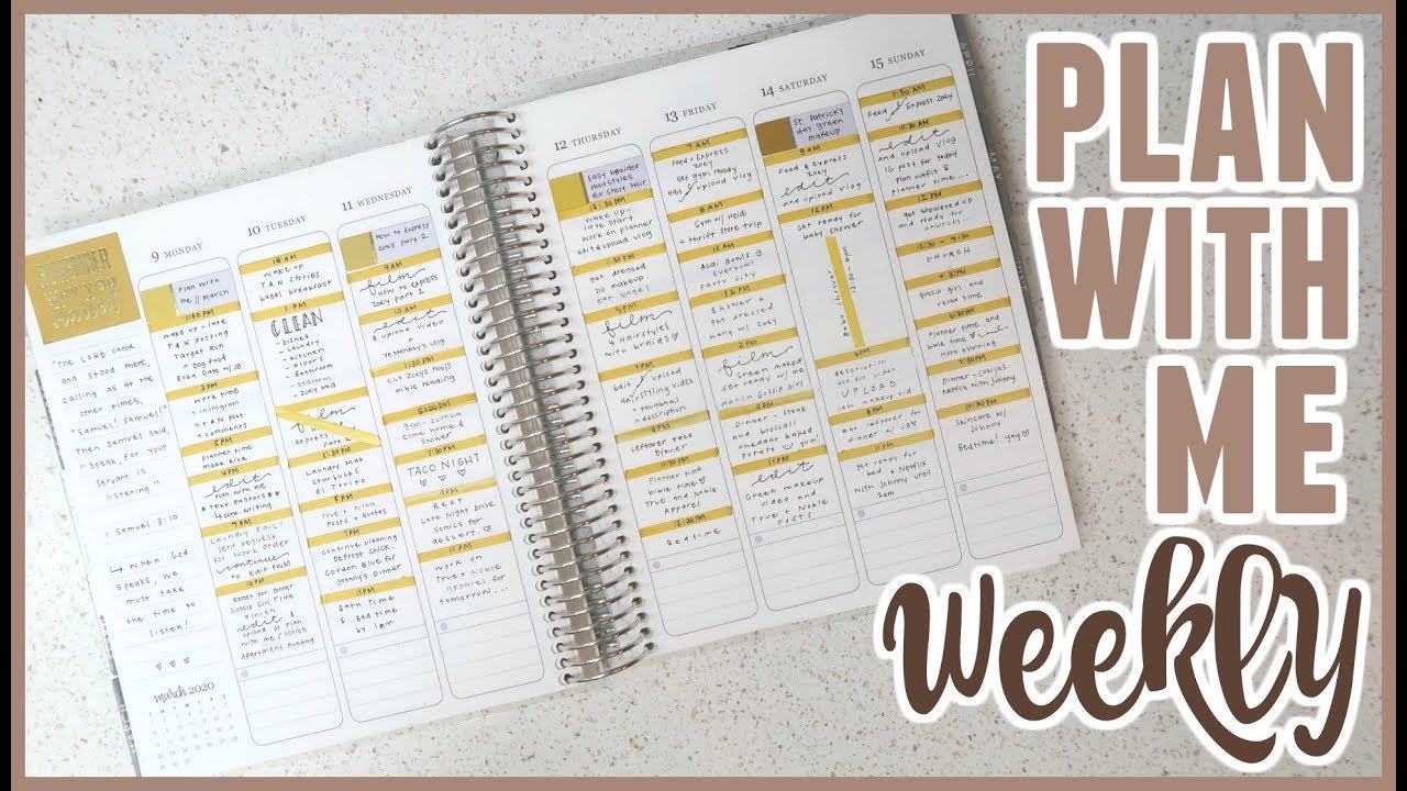 Weekly Plan With Me In My Erin Condren LifePlanner (using a vertical as an hourly)