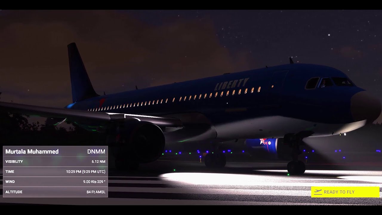 Liberty Virtual Flight  LIB103 departing Lagos DNMM to Monrovia Liberia GRLB