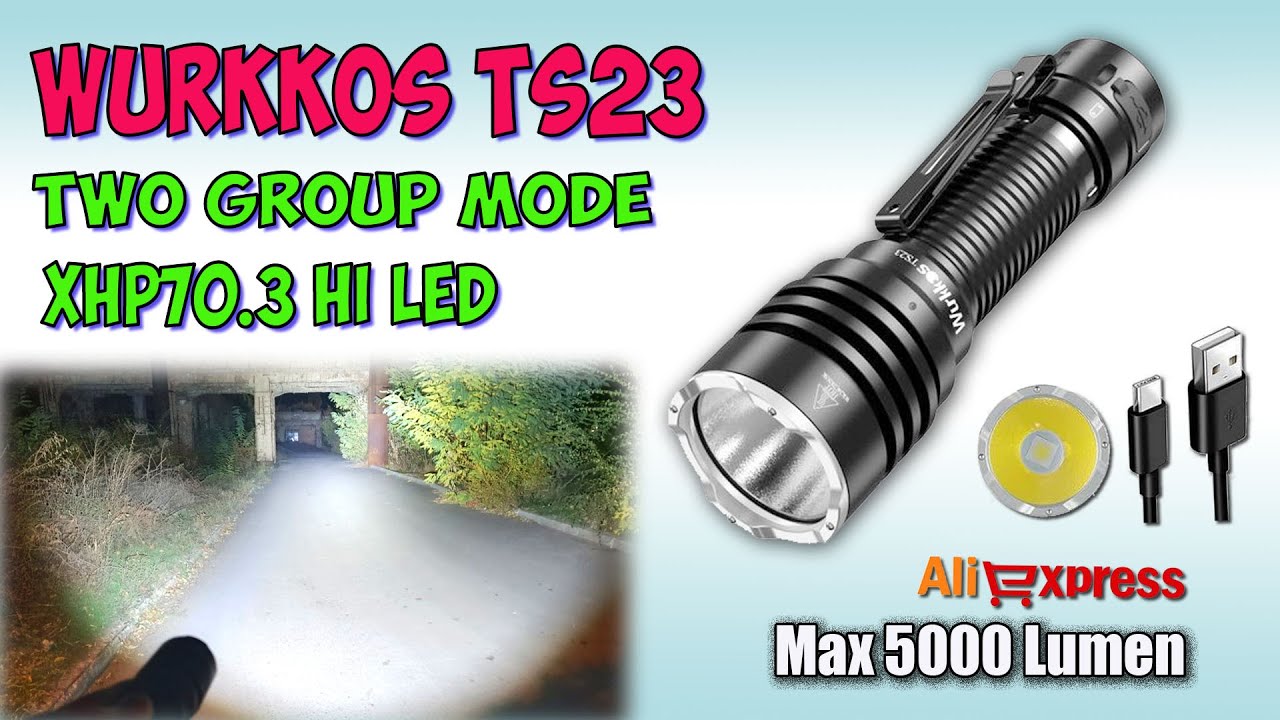 Wurkkos TS23 XHP70D Hi 5000Lm ♦ Обзор, замеры, ночные тесты. Full  review.