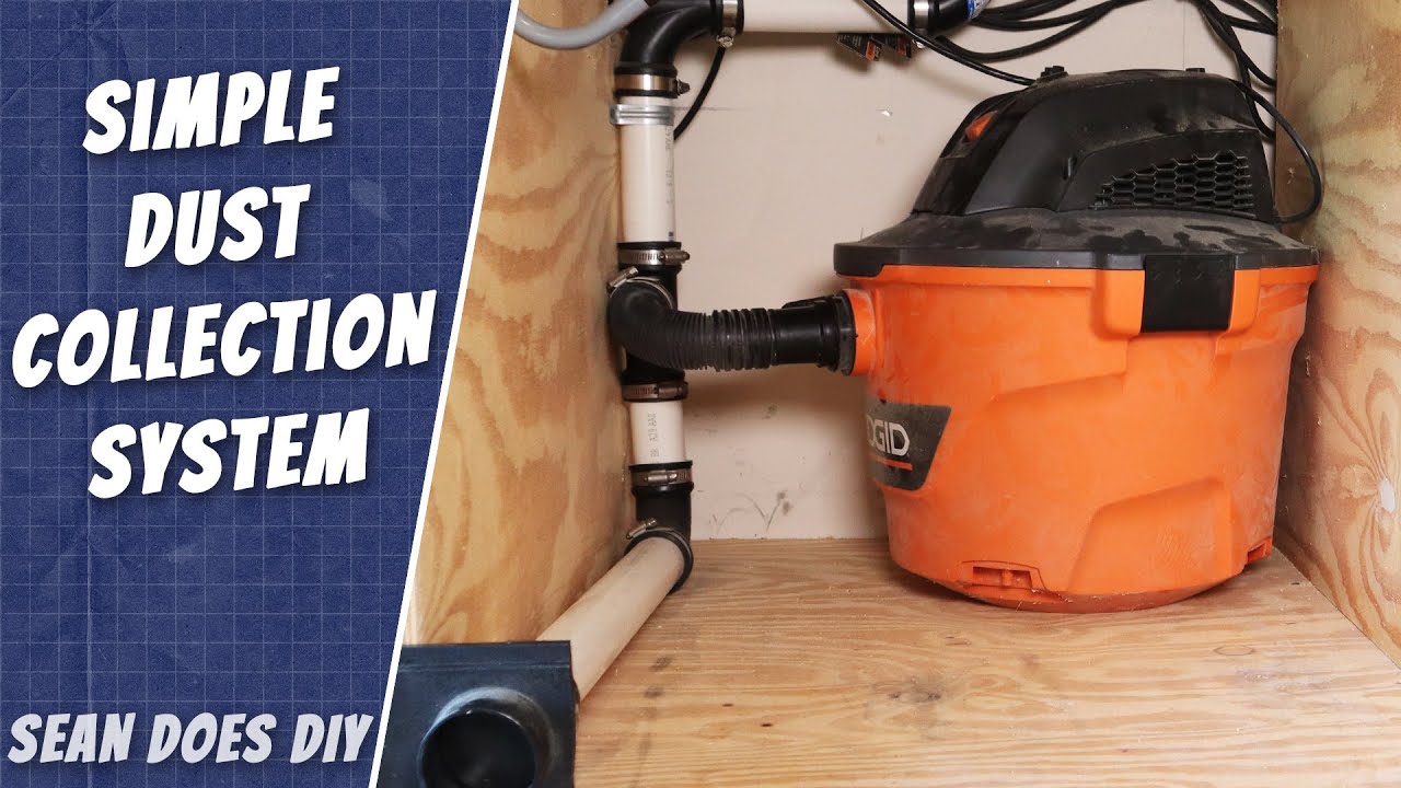 Система пылеудаления Easy Shop Vac для небольшой гаражной мастерской.