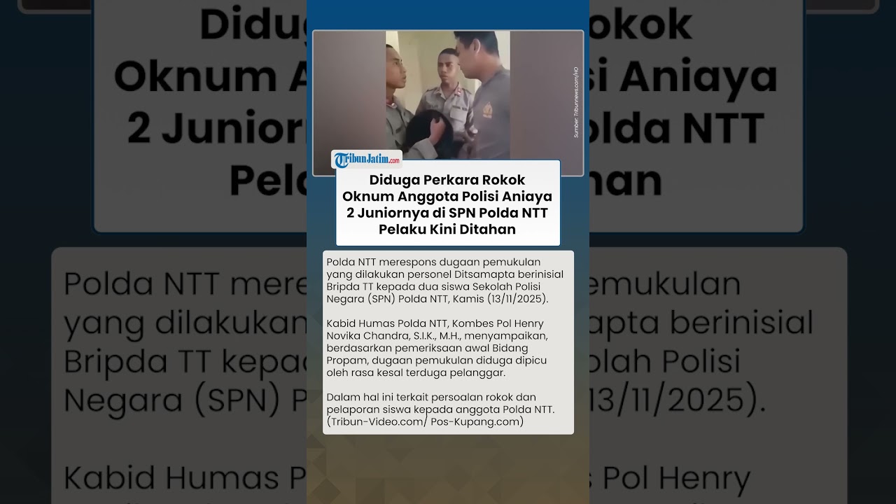 AKIBAT HAL SEPELE! Oknum Anggota Polisi ANIAYA 2 Juniornya di SPN Polda, Diduga Gegara Masalah Rokok