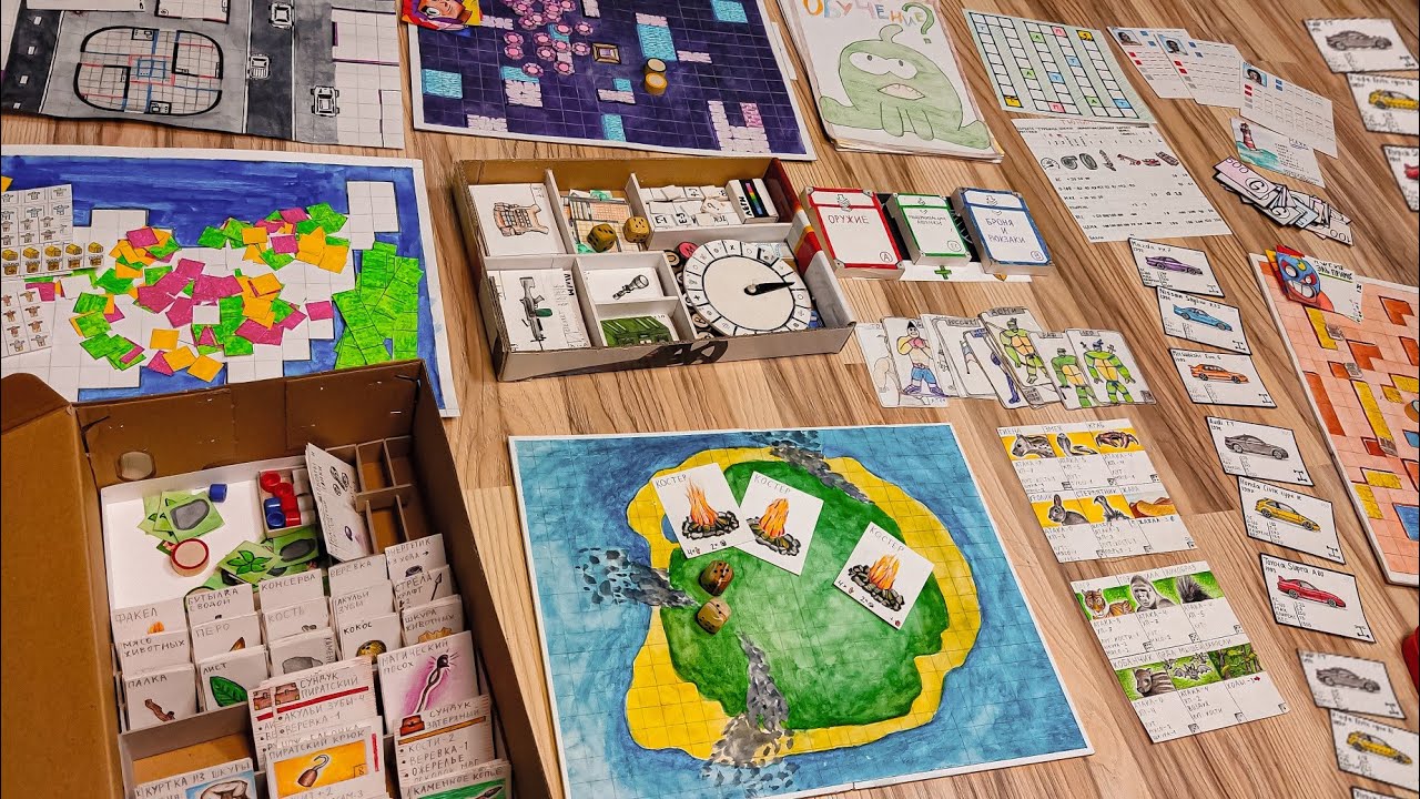 ВСЕ МОИ САМОДЕЛЬНЫЕ НАСТОЛЬНЫЕ ИГРЫ ЗА 7 ЛЕТ - МОЙ ПРОГРЕСС В НАСТОЛКАХ