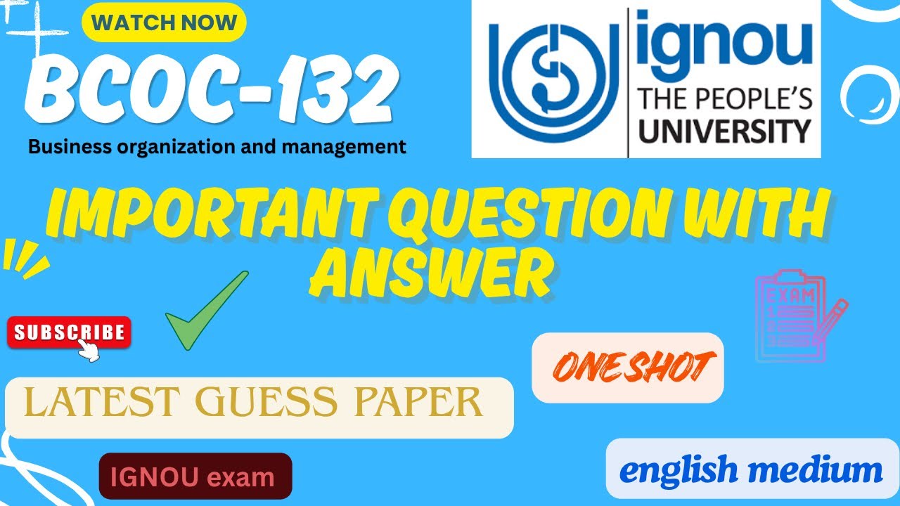 Bcoc-132 Important question with answer for exam /latest guess paper / #ignou #bcoc132 #questions 