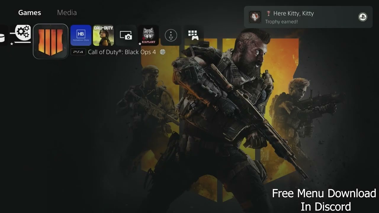 Лучшее бесплатное меню трофеев BO4 для PS4/5