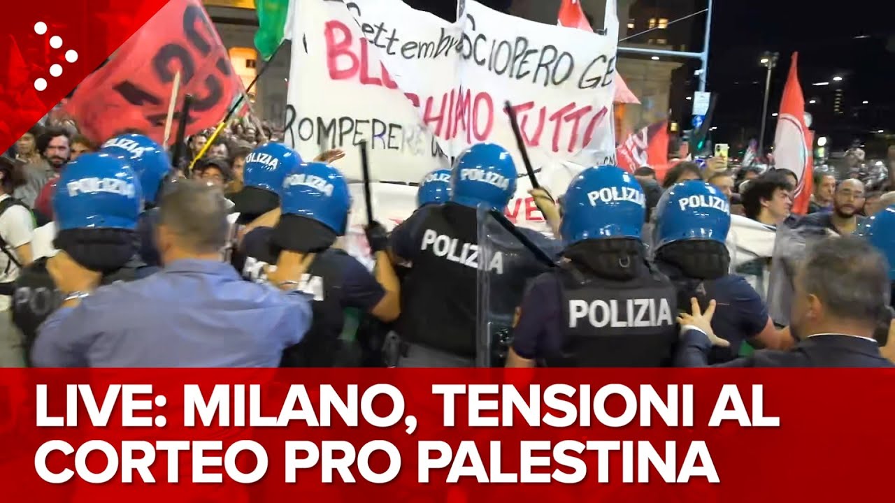 LIVE Milano, tensione durante il corteo a sostegno di Gaza: diretta video