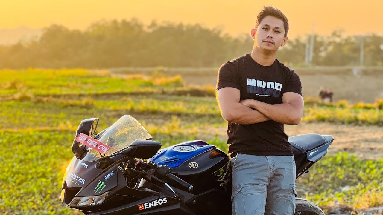 My first Motovlog 😊 with my r15v3 ❤️# my village tour 😁#motovlog #gopro #r15v3 #biker # black hero12