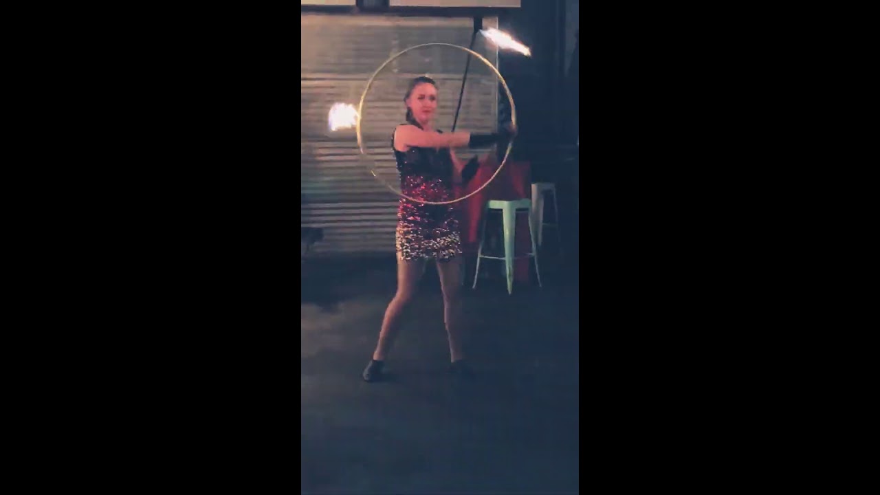 Fire hoop dancing