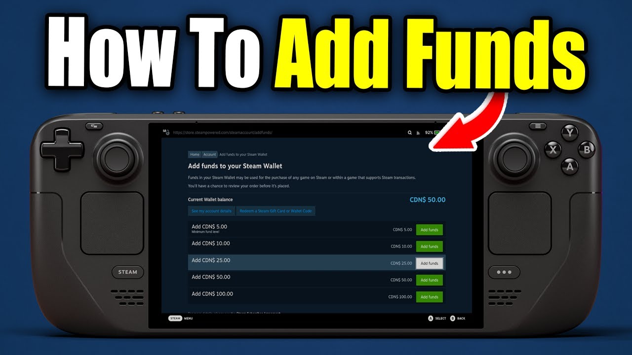 How To Add Funds To Your Steam Wallet On Steam Deck - Easy Guide