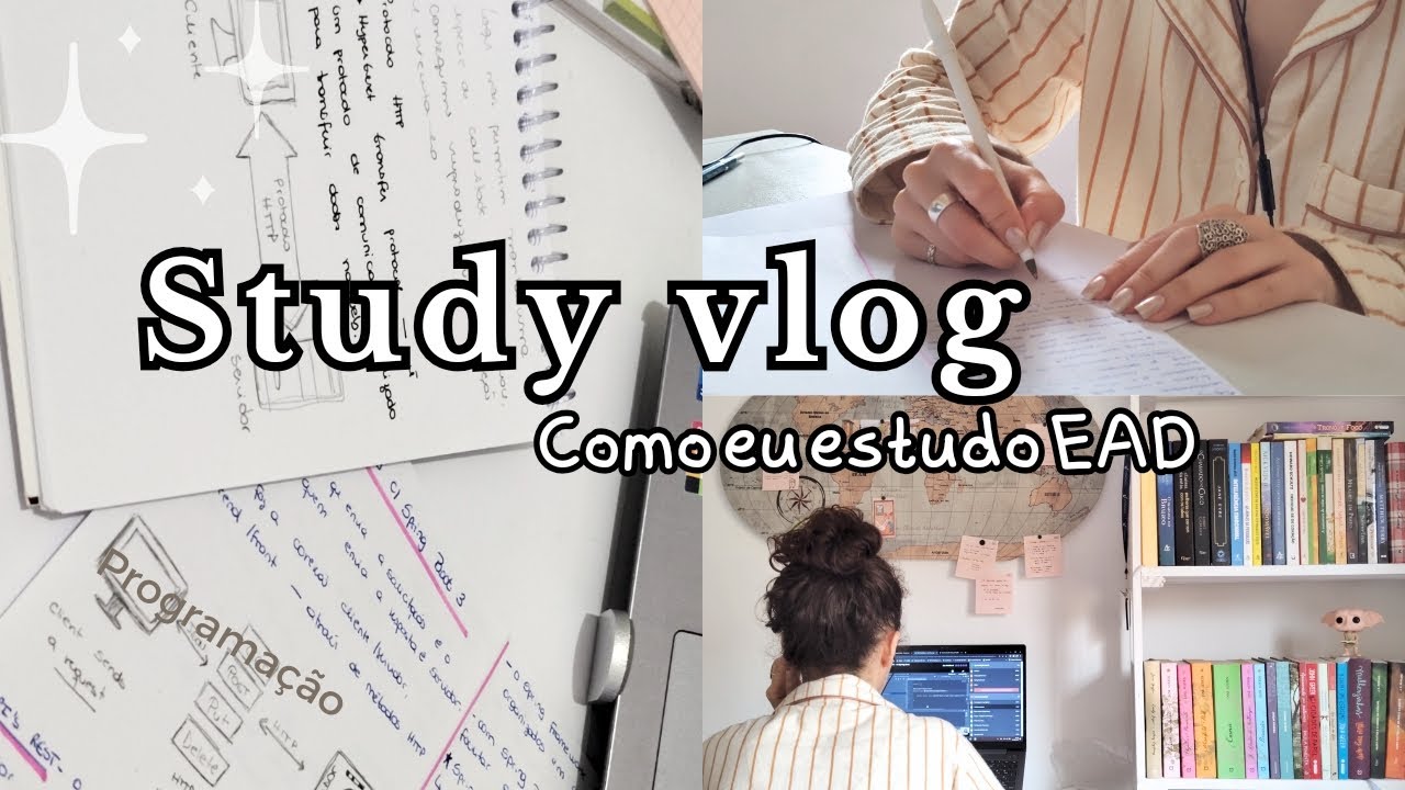 STUDY VLOG produtivo | como &eacute; um dia de estudos EAD | rotina de faculdade de programa&ccedil;&atilde;o