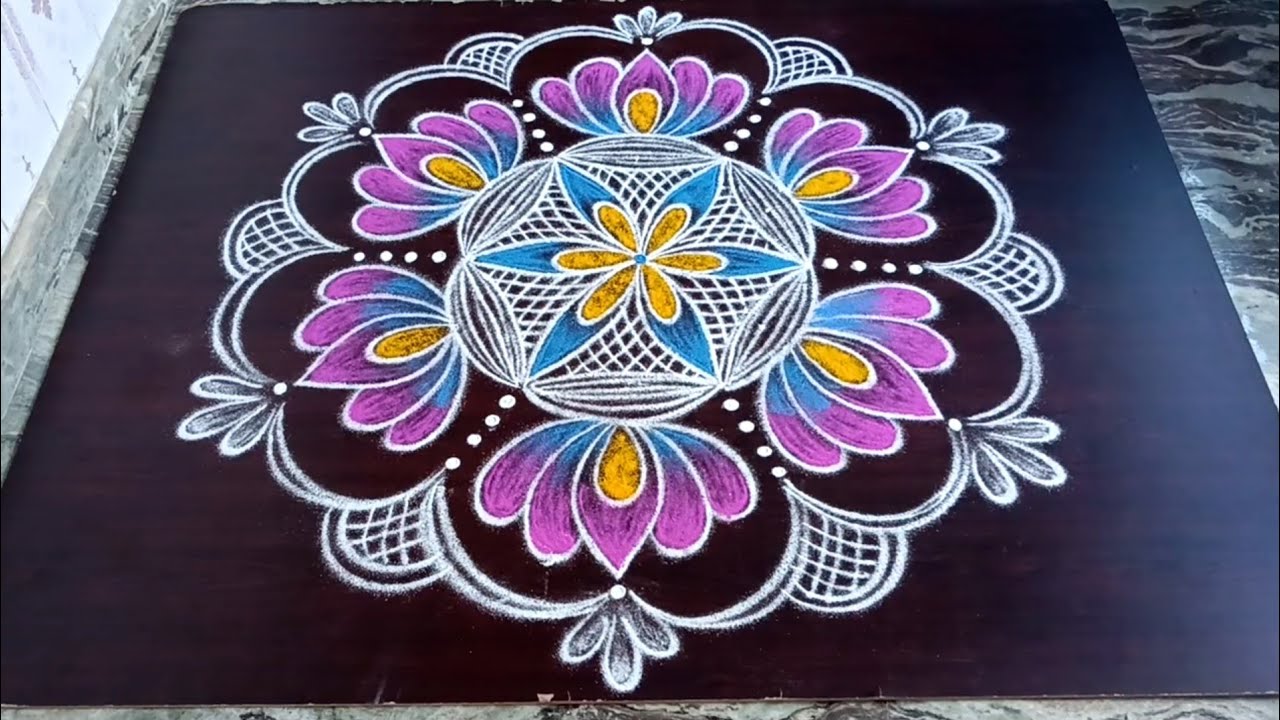 Margazhi 2025 kolam-1🌺Karthigai matham Friday spl padikolam/Festival big rangoli designs/Latha kolam