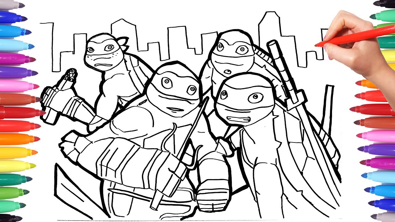 Teenage Mutant Ninja Turtles Coloring Pages | How to Draw TMNT | TMNT Coloring Book