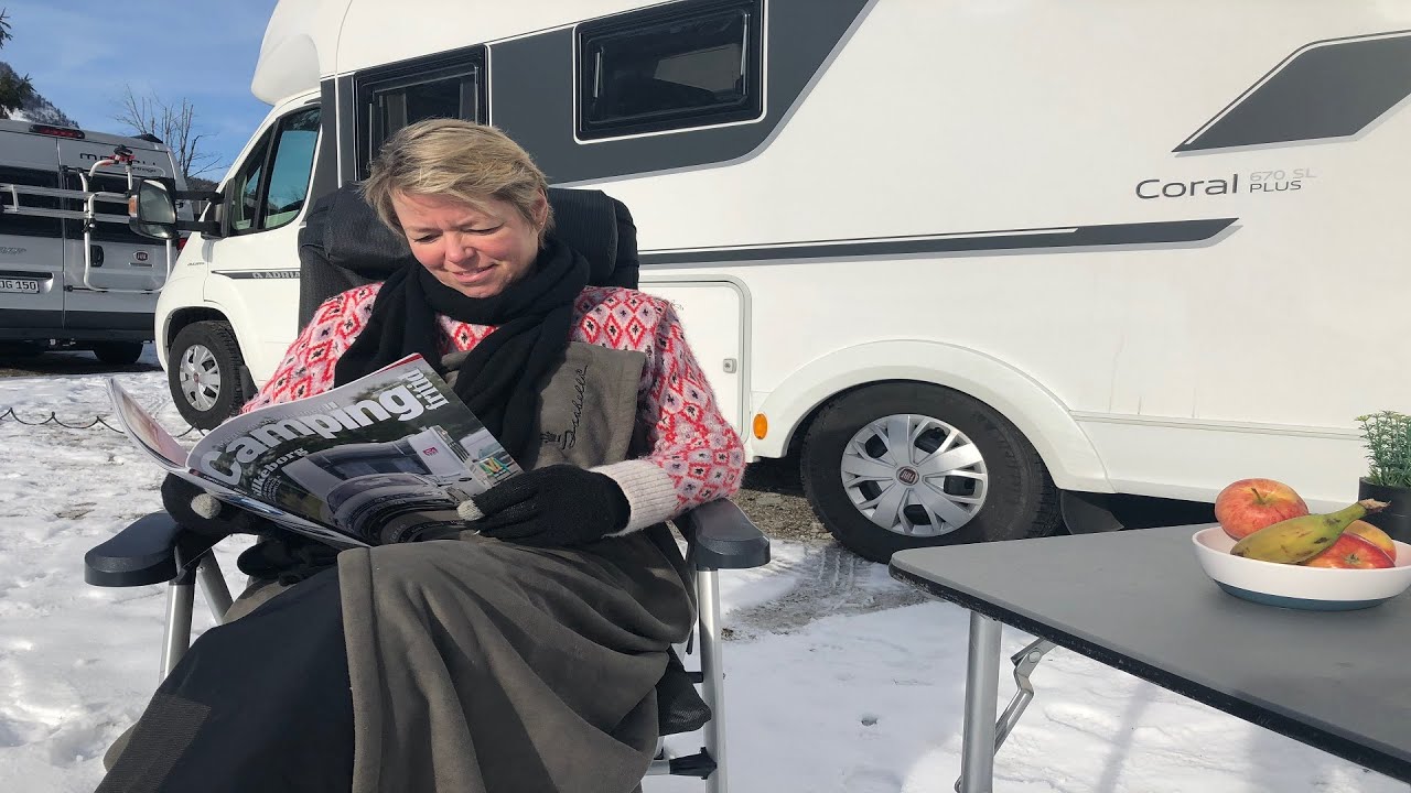 Anne-Vibeke tester autocamper Adria Coral 670 SL PLUS på vintercamping i Lofer