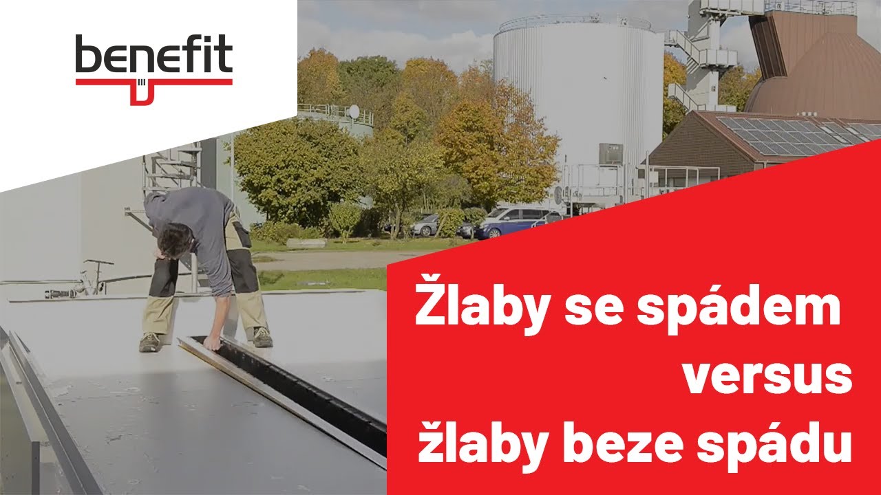 Žlaby se spádem vs. žlaby beze spádu | Porovnání | Benefit stavební prvky s.r.o.